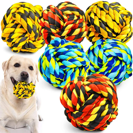 XL Dog Rope Ball Chew Toys (6 Pack)