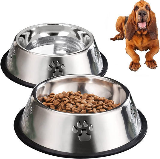 2 Stainless Steel Dog Bowls