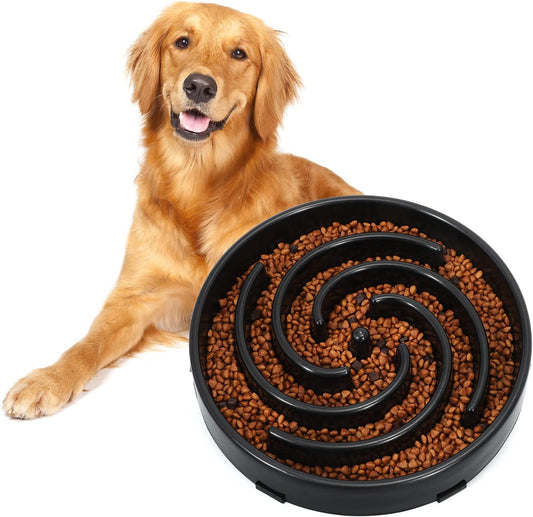 Slow Feeder Dog Bowl (Black)