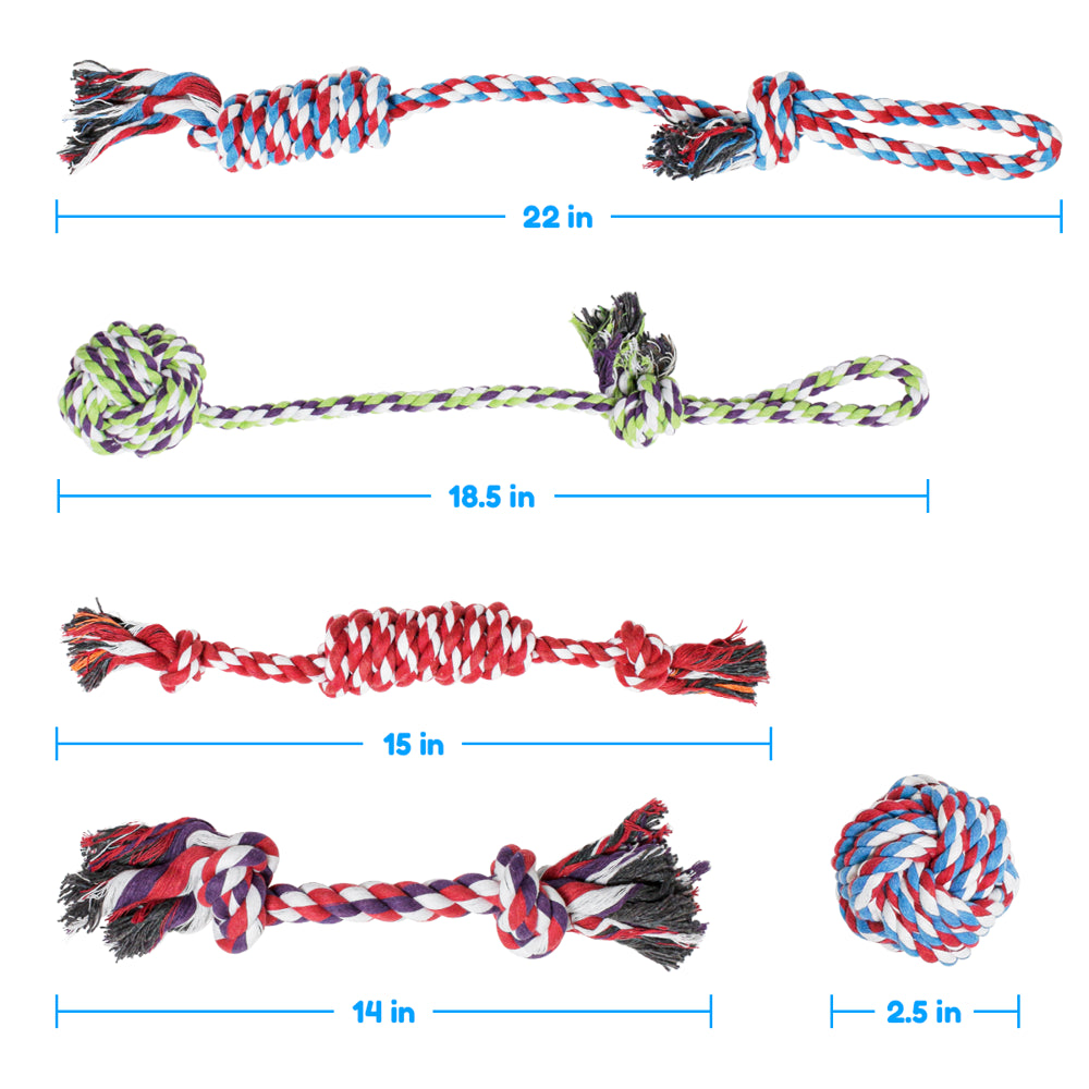 Pacific Pups Product Rope Dog Toys - 5 Pack