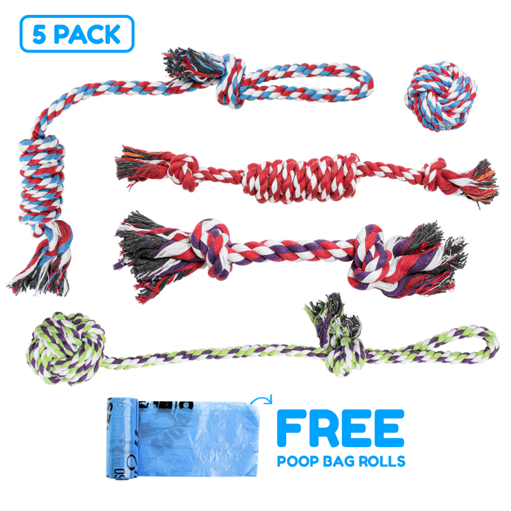 Pacific Pups Product Rope Dog Toys - 5 Pack