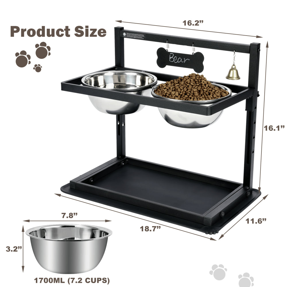 Height Adjustable Elevated Dog Bowls