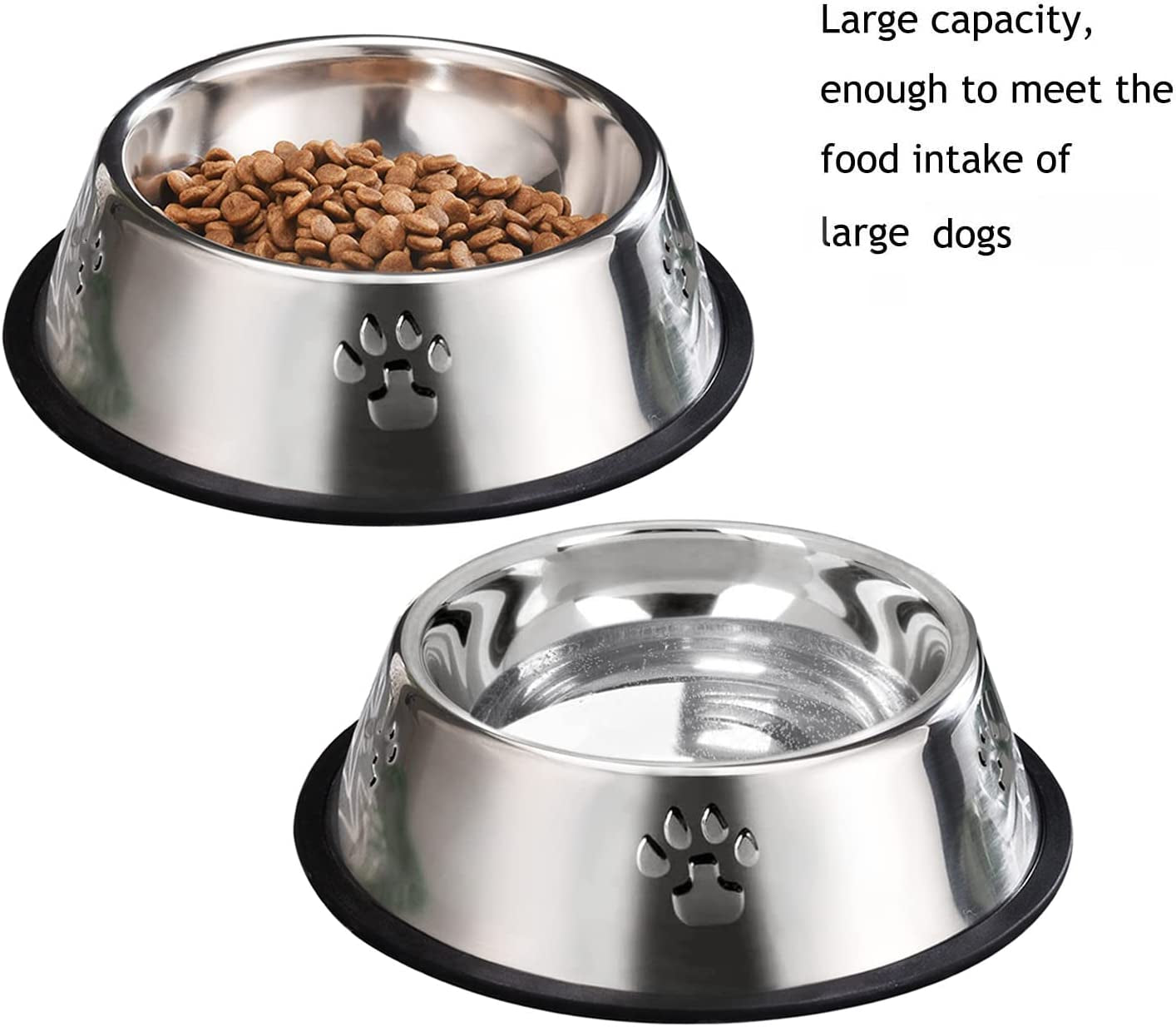 2 Stainless Steel Dog Bowls