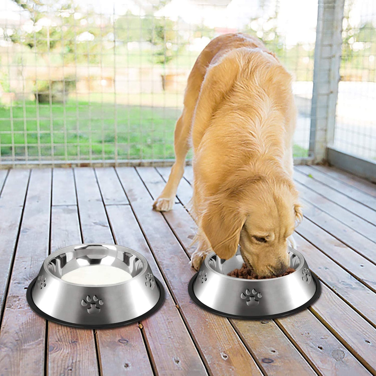 2 Stainless Steel Dog Bowls