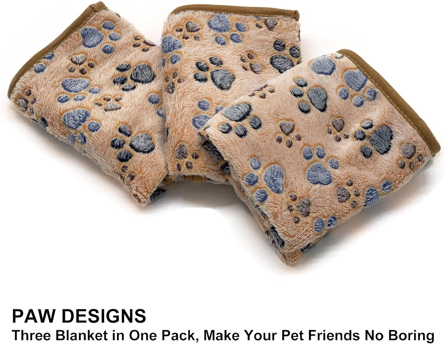 3 Pack Pet Blankets (23"X15")