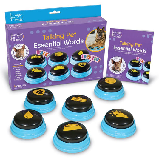 Talking Pet Essential Words 6-Piece Buttons for Dog Communication