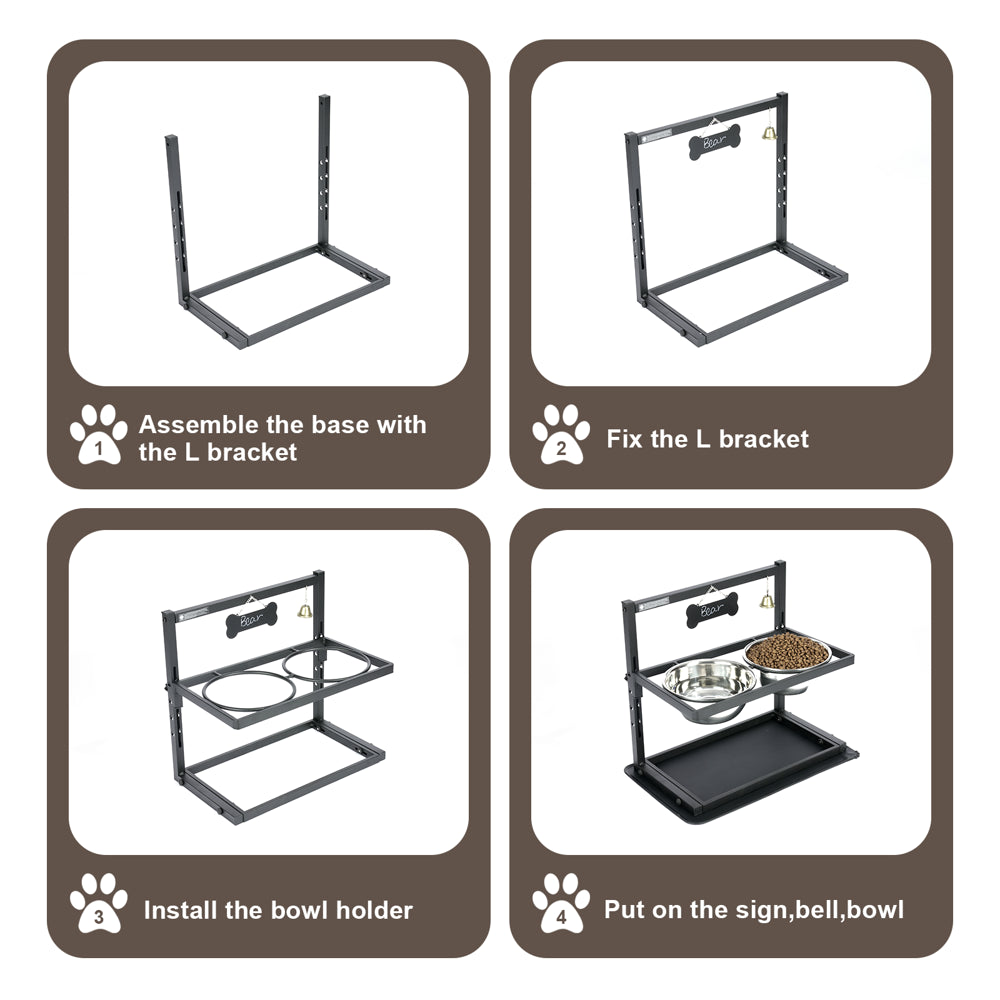 Height Adjustable Elevated Dog Bowls