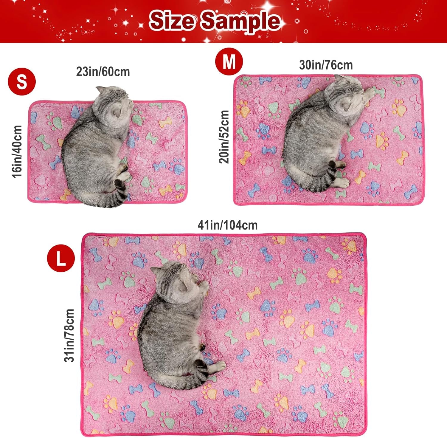 3 Pack Medium Pet Blankets (30*20")