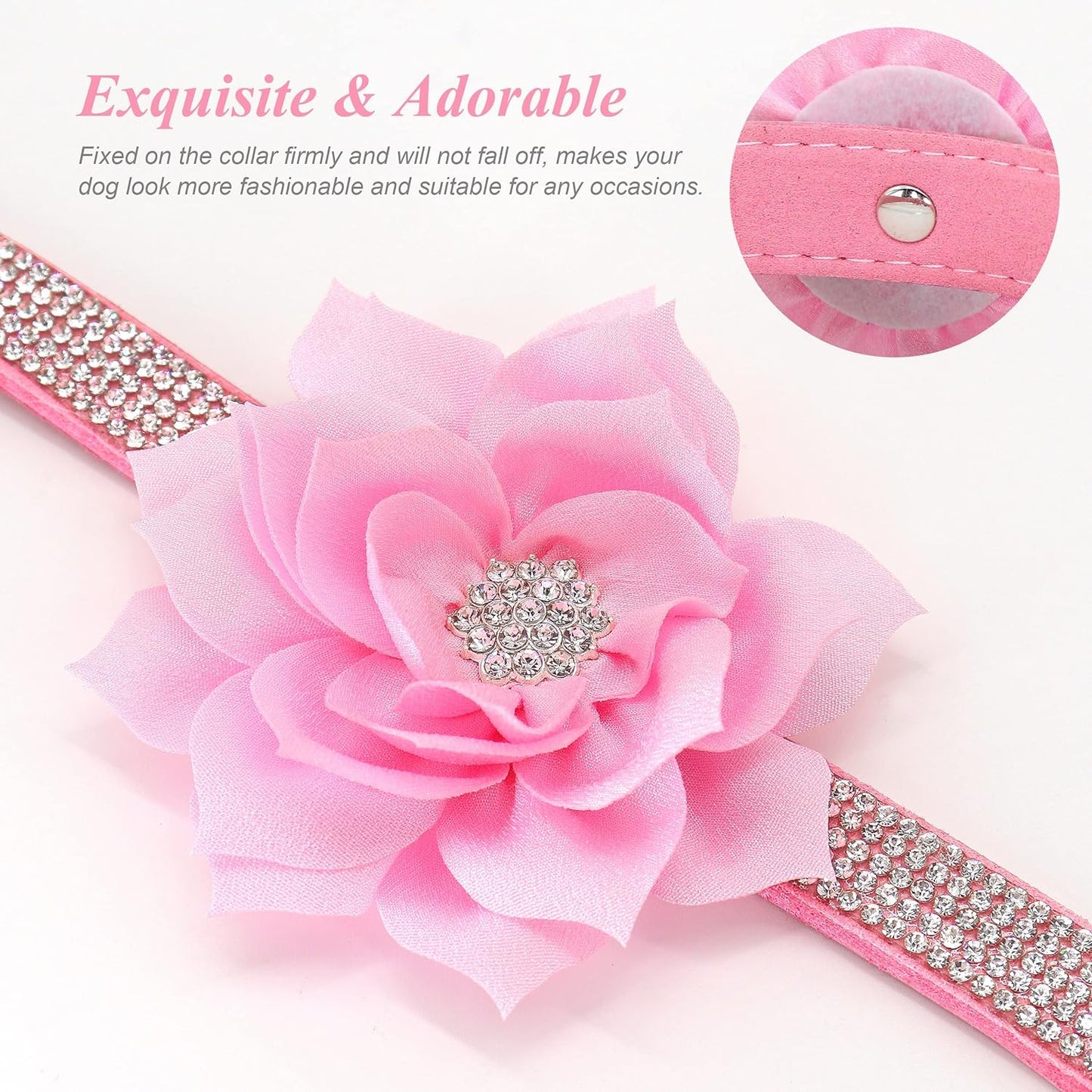 Cute Girl Rhinestone Suede Dog Collar (Small)