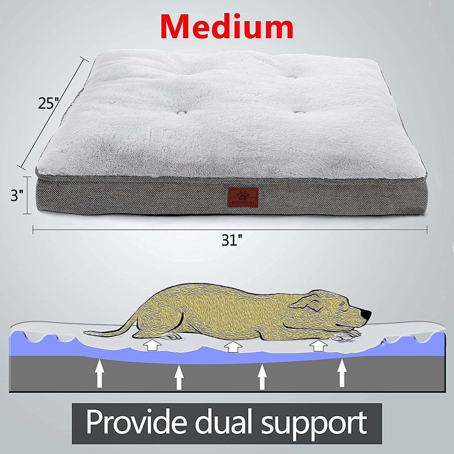 Dog Bed for Large Dogs and Medium Dogs (31 X 25 X 3)